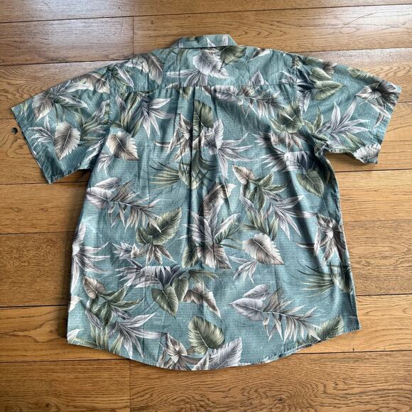 David Taylor Collection Hawaiian Print Shirt SZ XL Green Tropical - Picture 2 of 6
